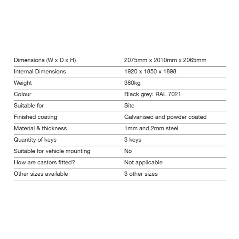 Armorgard Forma-Stor FR200-T Flat Packed Storage Container