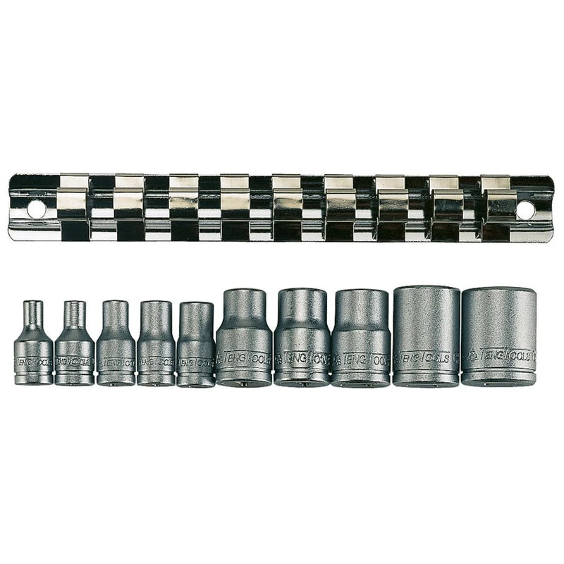 Teng Tools 1/4" & 3/8" TX-E Socket Clip Rail Set 10 Pieces M3814
