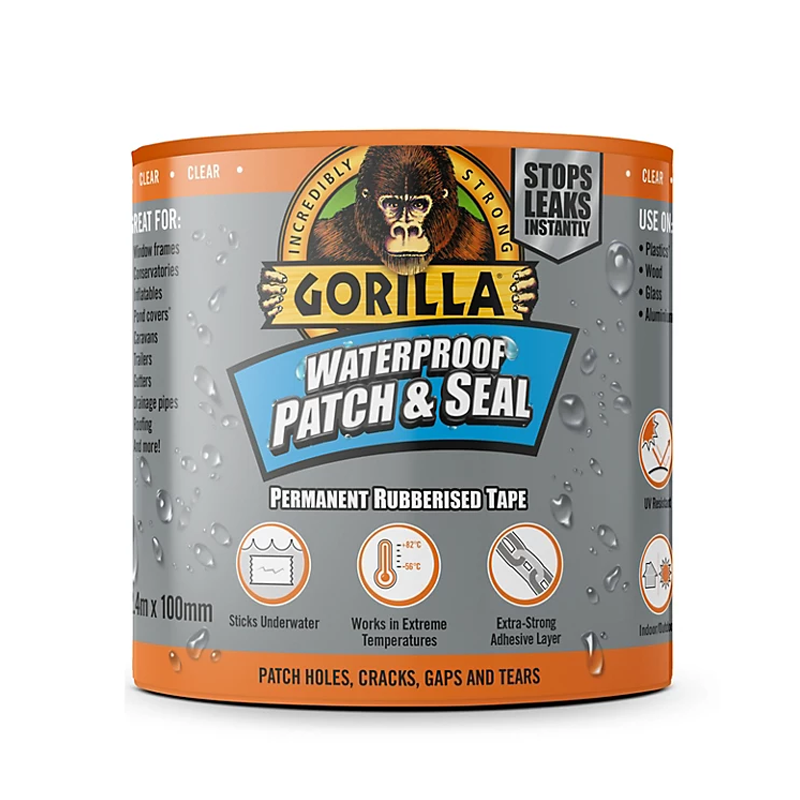 Gorilla Patch & Seal Clear Waterproof Tape 2.4m x 100mm