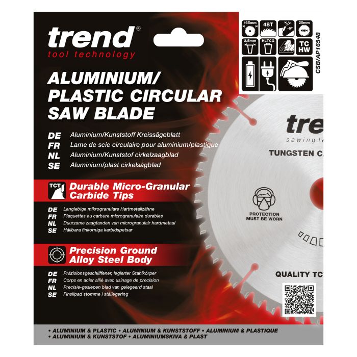 CSB/AP16548 - Trend Aluminium/Plastic Circular Saw Blade 165mm x 20mm x 48T