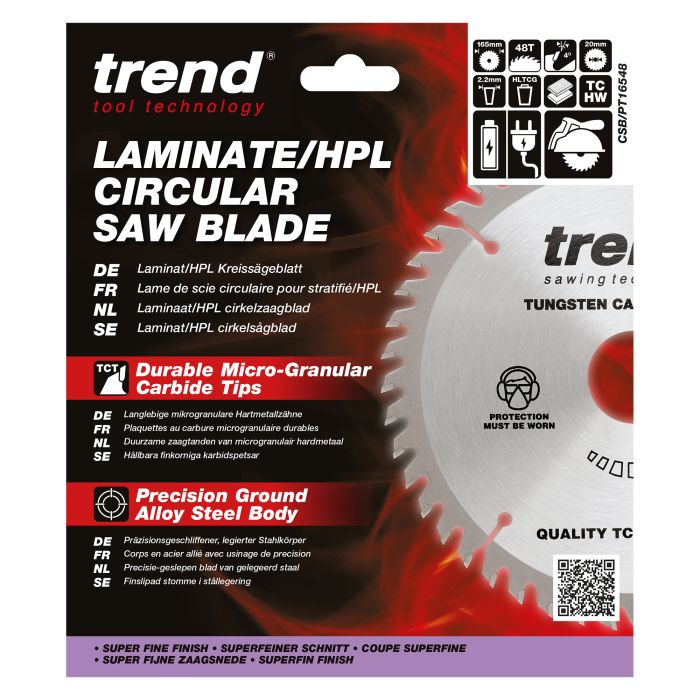 CSB/PT16548 - Trend Laminate/HPL Circular Saw Blade 165mm x 20mm x 48T