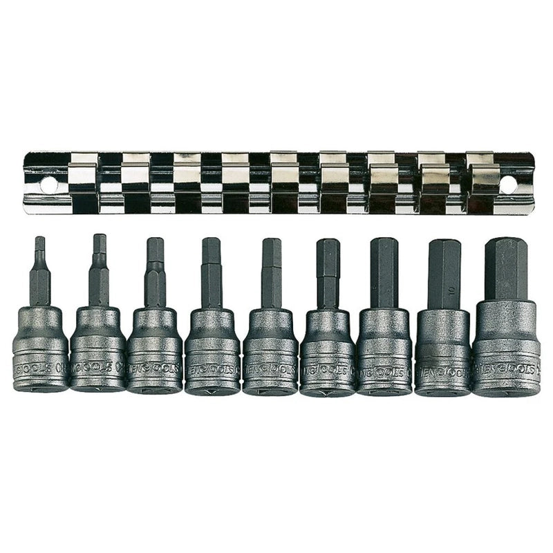 Teng Tools 3/8" TX Bit Socket Clip Rail Set 9 Pieces M3813TX
