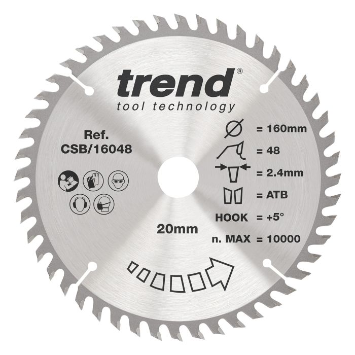 CSB/16048 - Trend Wood Circular Saw Blade 160mm x 20mm x 48T