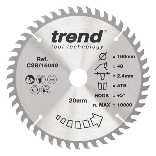 CSB/16048 - Trend Wood Circular Saw Blade 160mm x 20mm x 48T