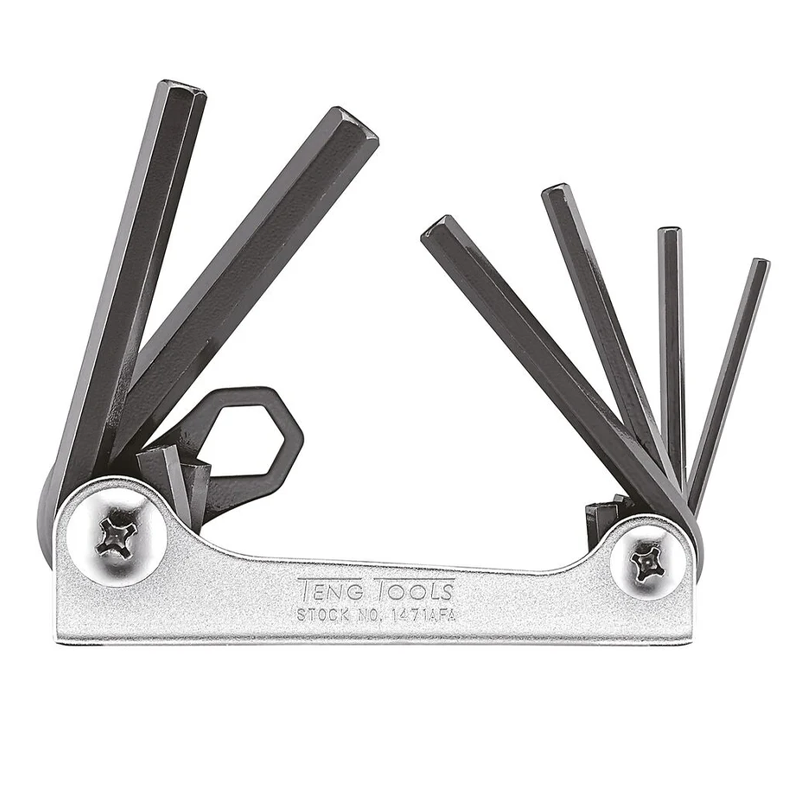 Teng Tools 1471AFA Folding Hex Key Set AF 6 Pieces