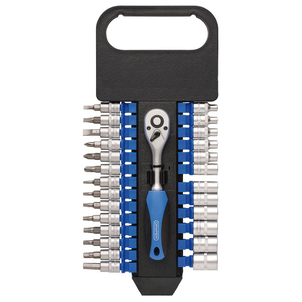 Draper 16370 Metric Socket Set, 1/4" Square Drive 27pc
