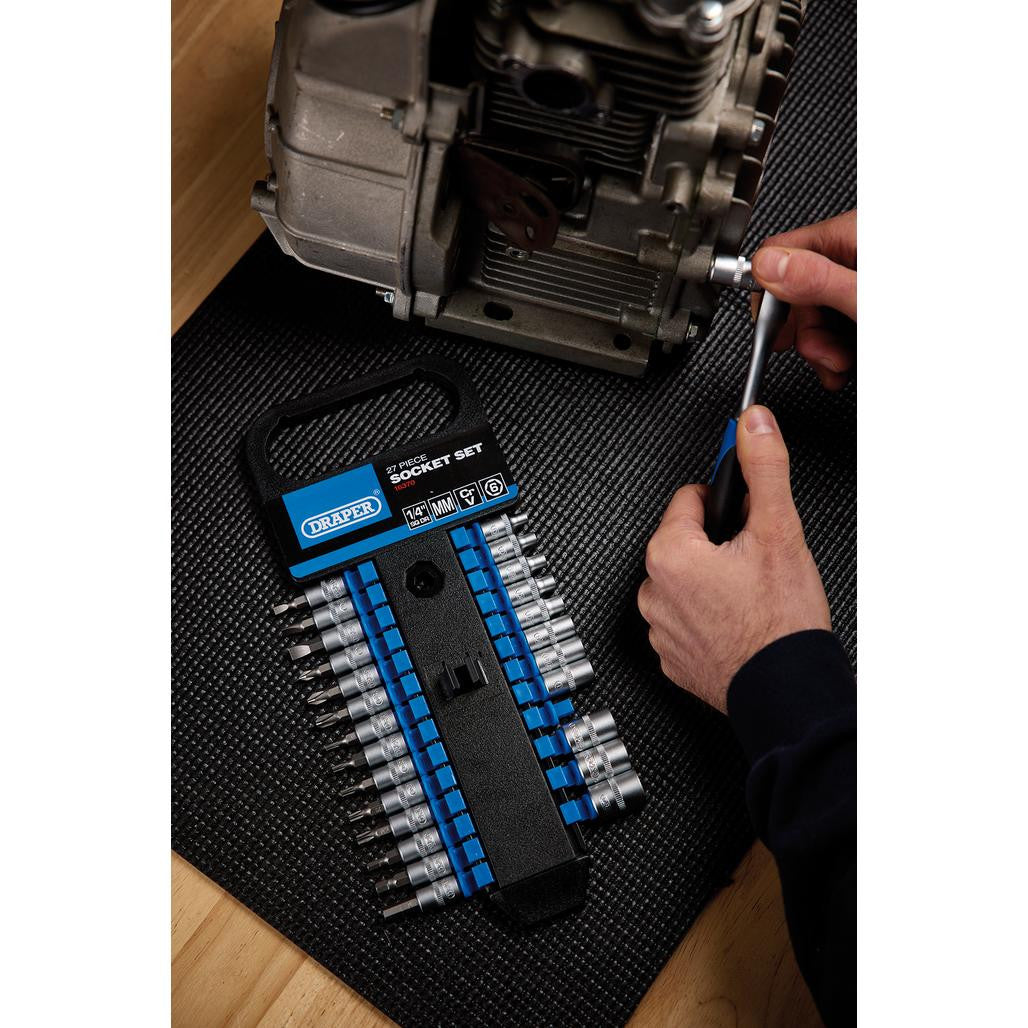 Draper 16370 Metric Socket Set, 1/4" Square Drive 27pc