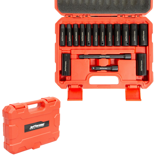 Jefferson 16pc Socket Set 3/8'' Drive Deep Metric - JEFIS0C38-01