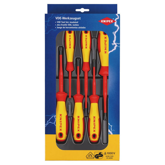 KNIPEX 00 20 12 V05 VDE PlusMinus/Slotted Screwdriver Set 6 Parts