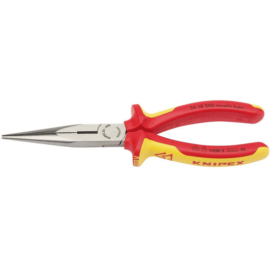 KNIPEX 26 18 200 UK SBE VDE Fully Insulated Long Nose Pliers 200mm (32012)