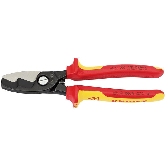 KNIPEX 95 18 200 UK SBE VDE Fully Insulated Cable Shears 200mm (32023)