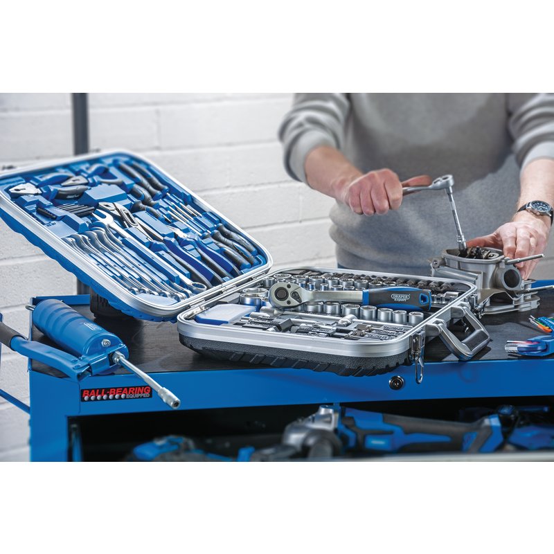 Draper 32027 127 Piece Mechanics Complete Tool Kit Set In Toolbox Case