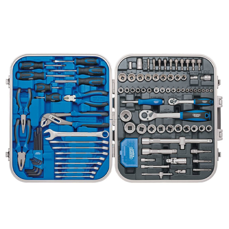 Draper 32027 127 Piece Mechanics Complete Tool Kit Set In Toolbox Case
