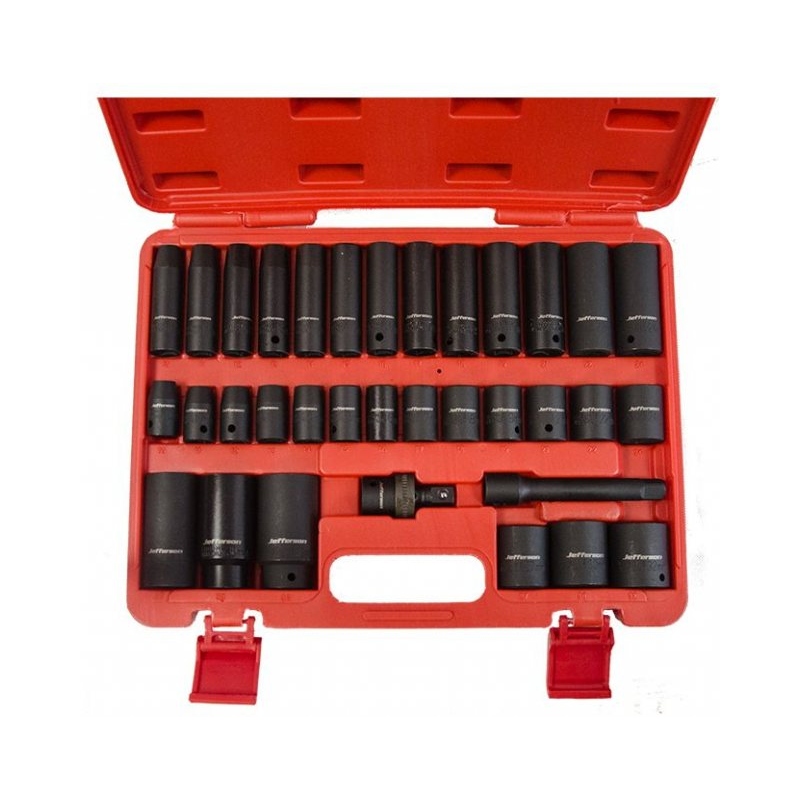 Jefferson 1/2" Impact Socket Set 34 Piece JEFISOC12-04