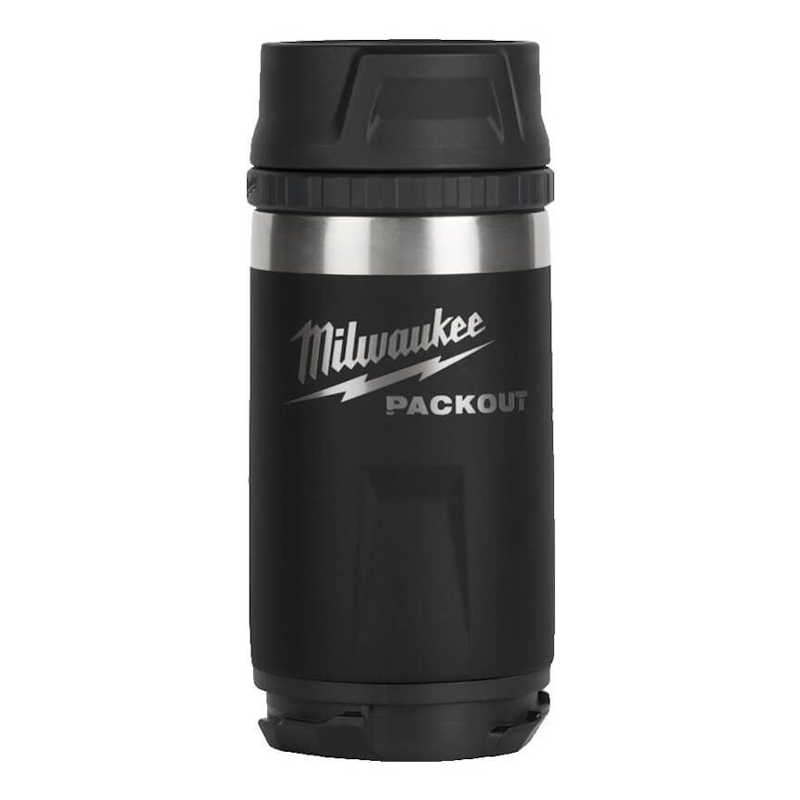Milwaukee 355ml PackOut Black Insulated Bottle with Sip Lid 4932498978