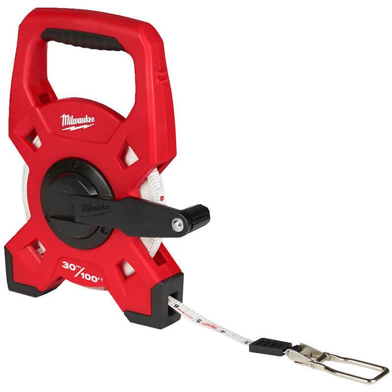 Milwaukee 30m/100ft Fibreglass Long Open Reel Tape 48225330