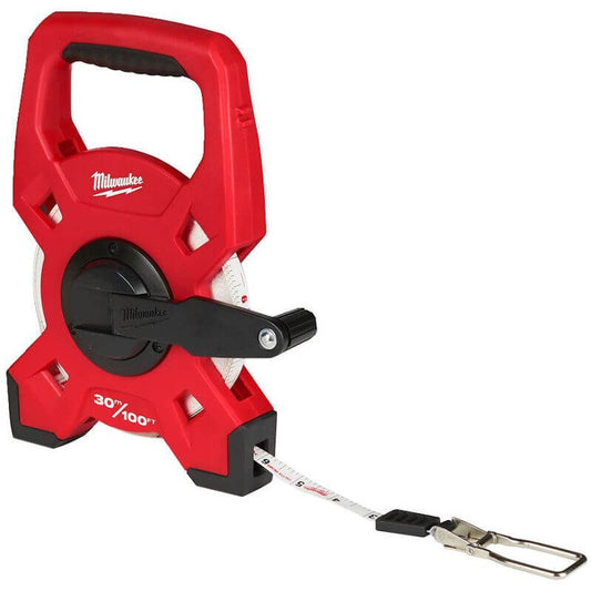 Milwaukee 30m/100ft Fibreglass Long Open Reel Tape 48225330