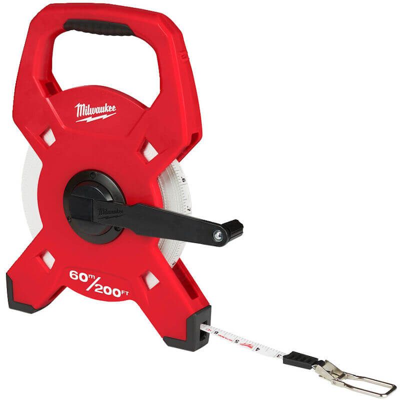Milwaukee 60m/200ft Fibreglass Long Open Reel Tape 48225360