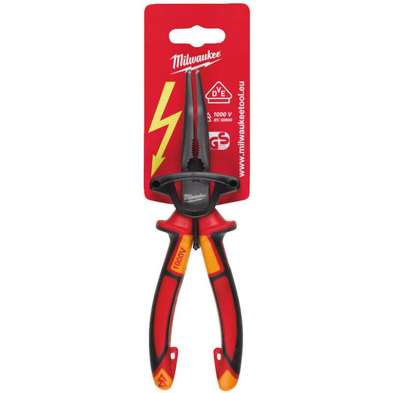 Milwaukee 205mm VDE Long 45° Round Nose Pliers 4932464565