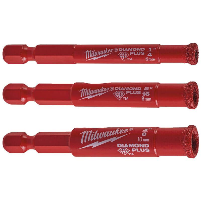 Milwaukee 3 Piece Diamond Plus Wet / Dry Drill Bit Set 4932471771