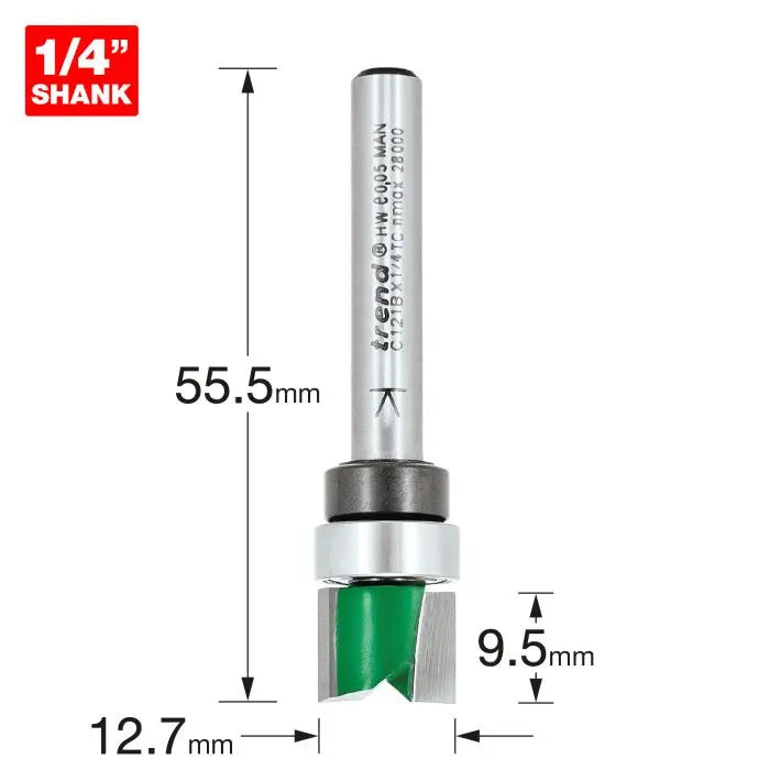 TREND C121B TEMPLATE PROFILE 12.7MM DIAMETER 1/4" SHANK