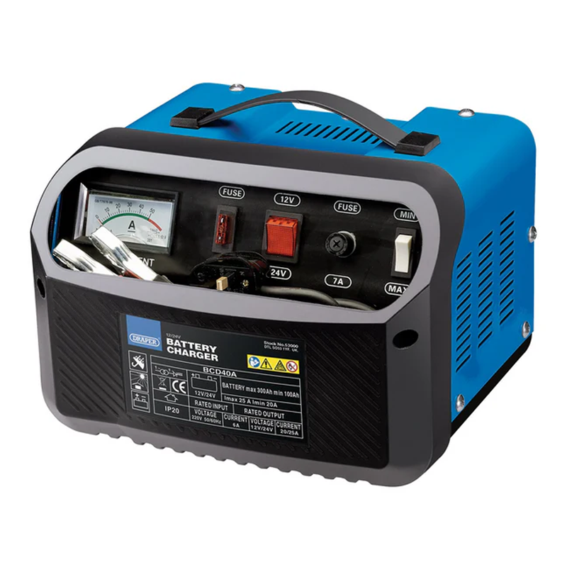 Draper 53000 12/24V 20-25A Battery Charger (52965)
