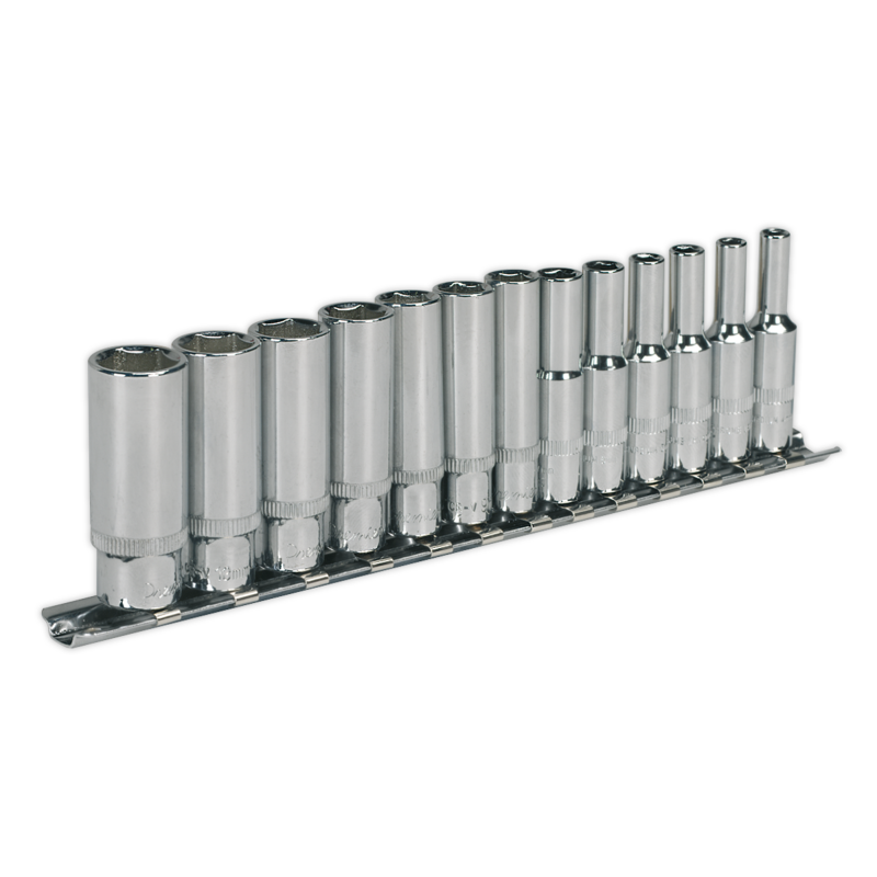 Sealey AK2692 Socket Set 13pc 1/4Sq Drive Deep Wall Drive Metric
