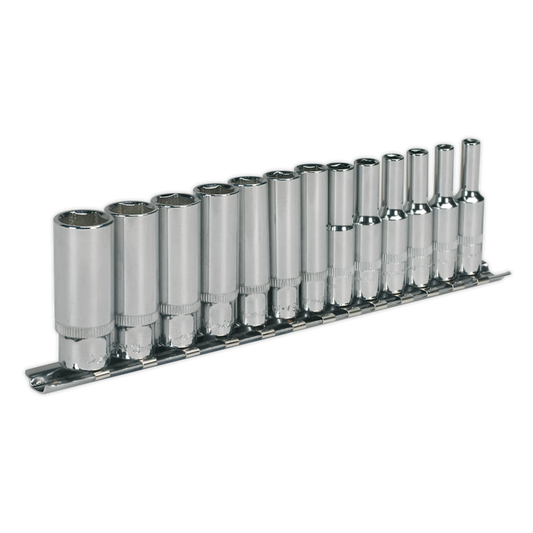 Sealey AK2692 Socket Set 13pc 1/4Sq Drive Deep Wall Drive Metric