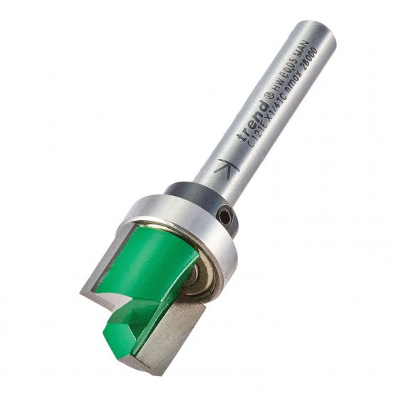 TREND C121E 1/4" SHANK- BEARING GUIDED TEMPLATE PROFILE 15.9MM X 12.7MM DIAMETER CUT