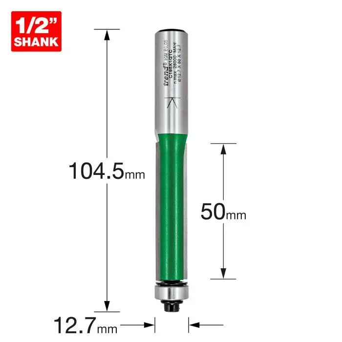 TREND C195 BEARING GUIDED TRIMMER 12.7MM DIAMETER 1/2" SHANK