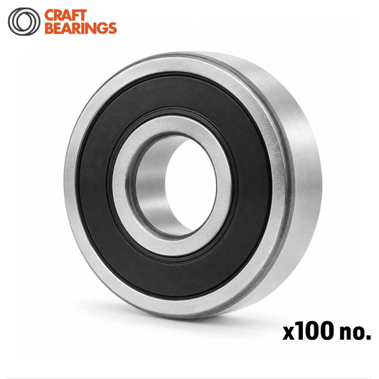 100 Pack of Craft 6001-2RSC3 Sealed Ball Bearing 12mm x 28mm x 8mm