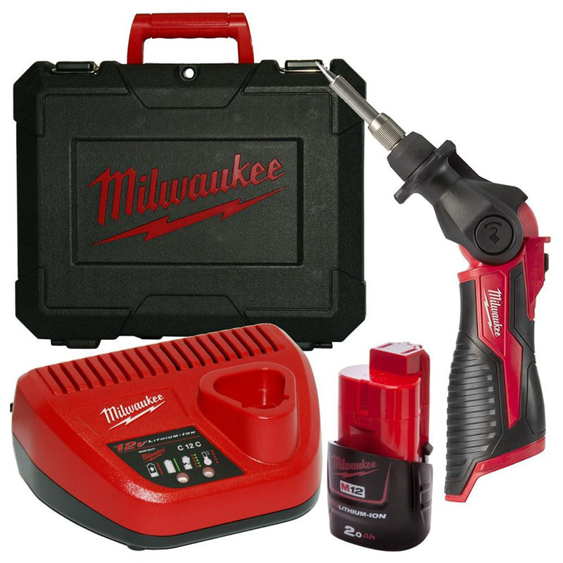 Milwaukee M12SI-201C Soldering Iron (2Ah, Charger, Case)