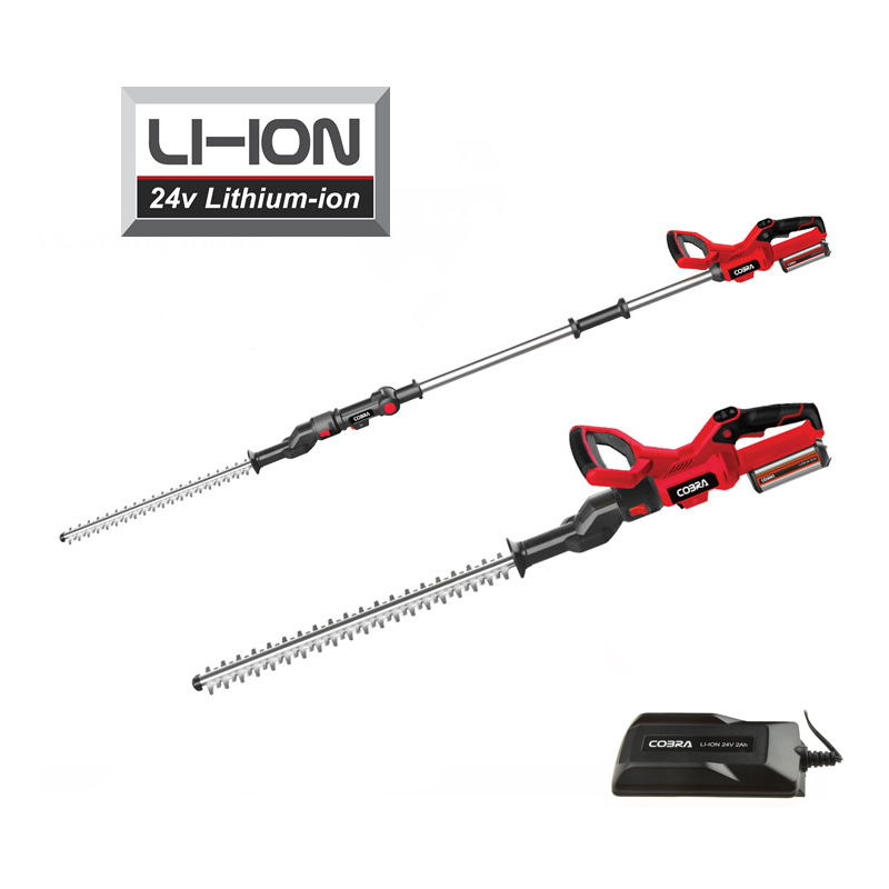 Cobra HT50LRH24V 2-in-1 Cordless Hedge Trimmer Kit