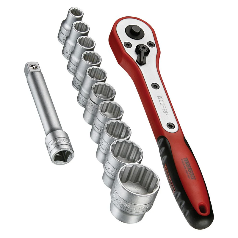 Teng M1212N1 12 Piece 3/8″ Drive Ratchet & Socket Set