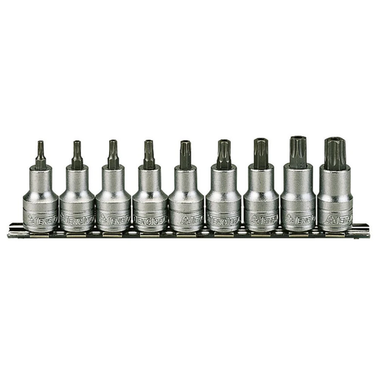 Teng Tools 1/2" TX Bit Socket Clip Rail Set 9 Pieces M1213TX