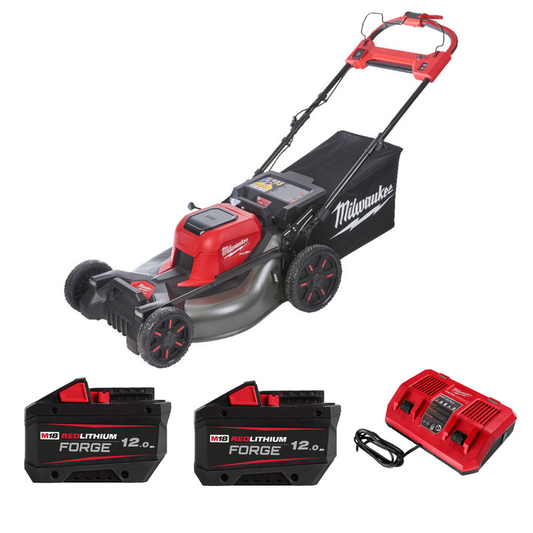 Milwaukee M18F2LM53-122 18V Lawn Mower Kit 53cm (2x 12Ah Batteries & Charger)
