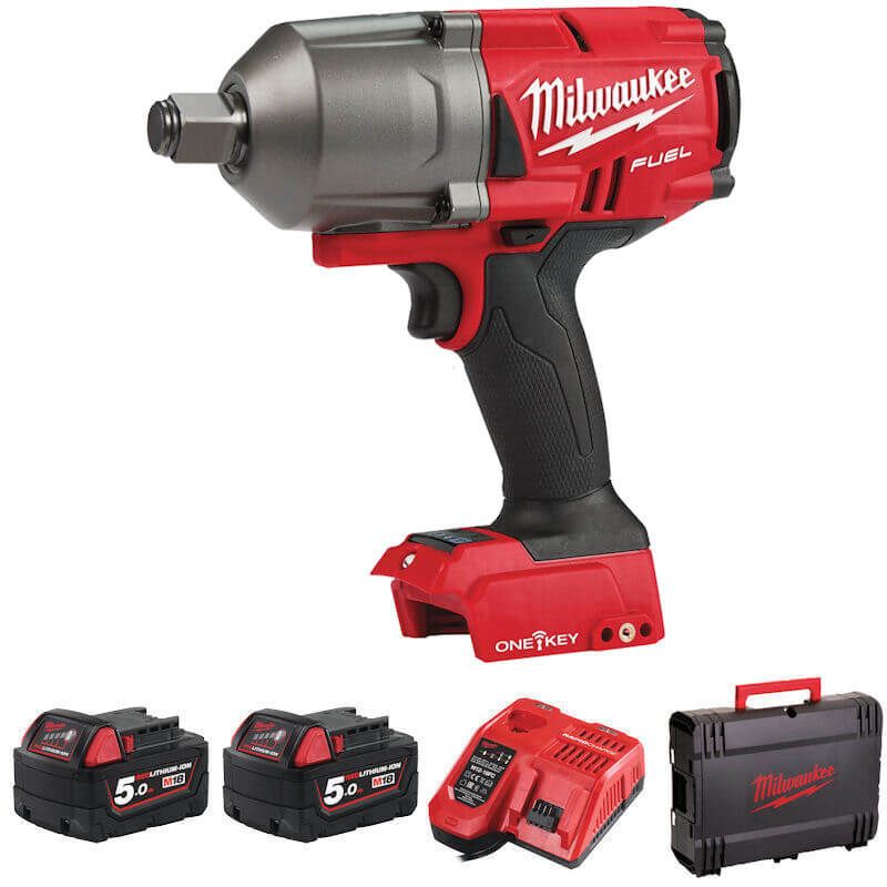 MILWAUKEE M18ONEFHIWF34-502X 18V ONE KEY FUEL 3/4 IMPACT WRENCH KIT (2x 5AH, CHARGER, CASE)