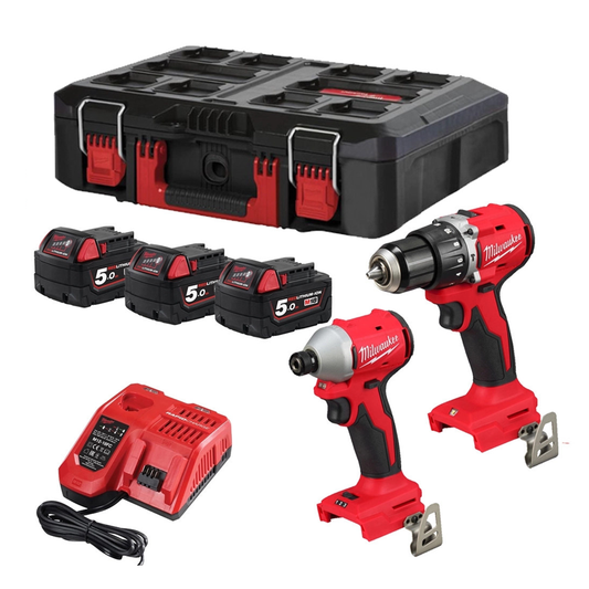 Milwaukee M18 BLPP2D3-503P 18V Brushless Twinpack (3x 5Ah, Fast Charger & Packout Case)