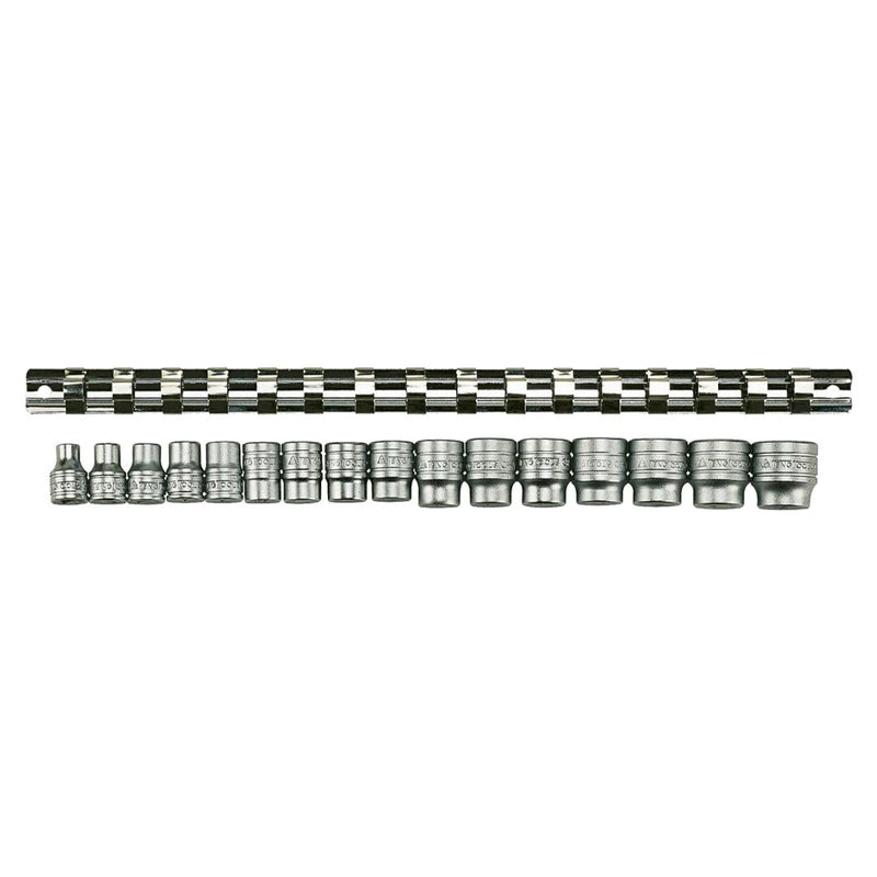 Teng Tools 3/8" Socket Clip Rail Set 6 pt 16 Pieces M3816