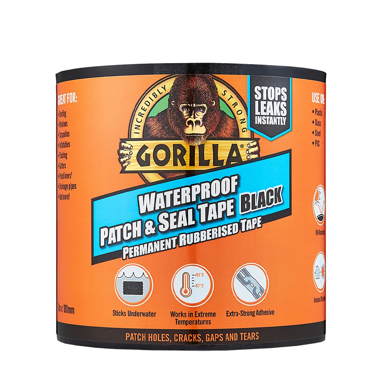 Gorilla Patch & Seal Black Waterproof Tape 3m x 101.6mm