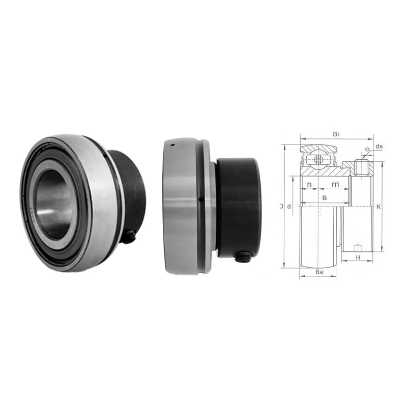 SA206 FK Flat Back Spherical Outer Bearing Insert with Eccentric Collar Lock 30mm Bore 0.3kg