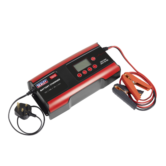 Sealey SCBC25 12/24V Compact Smart Battery Charger & Maintainer 25A