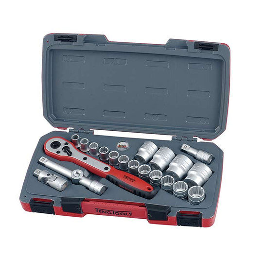 Teng T1221 21 Piece 1/2″ Drive 12 Point Socket Set 10-32mm