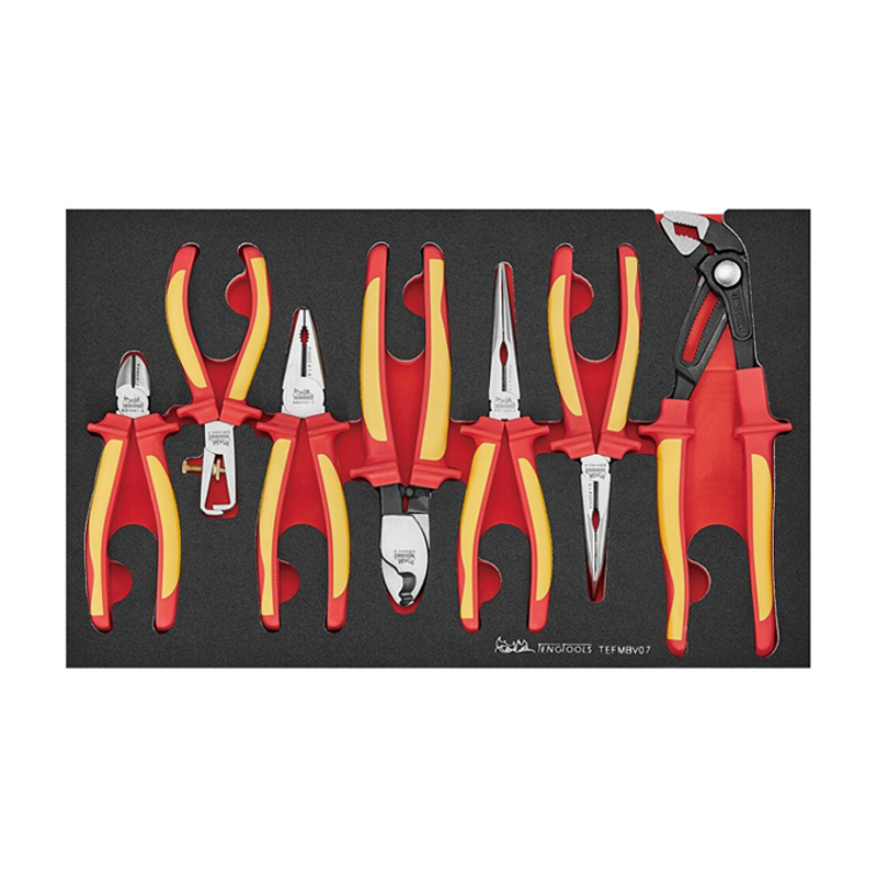 Teng Tools TEFMBV07 Insulated Plier Set FOAM3 7 pieces