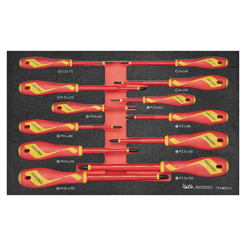 Teng Tools TEFMDV12 Insulated Screwdriver Set 12 Piece