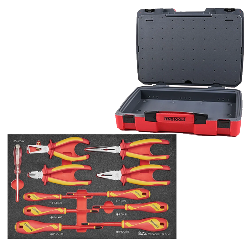 Teng Tools TEFXV11 Insulated Plier & Screwdriver Set FOAM3 11 Pieces