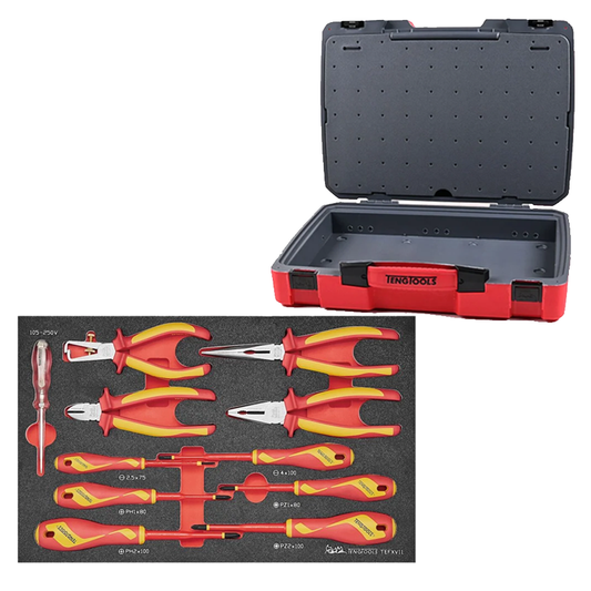 Teng Tools TEFXV11 Insulated Plier & Screwdriver Set FOAM3 11 Pieces