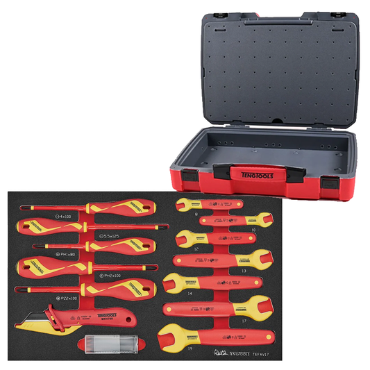 Teng Tools TEFXV17 Insulated Spanner & Screwdriver Set FOAM3 17 Pieces
