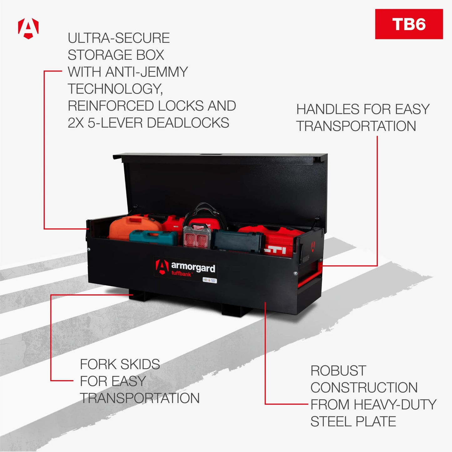 Armorgard TBC5 Tuffbank Secure Tool Vault Truck Box 1525x615x1265