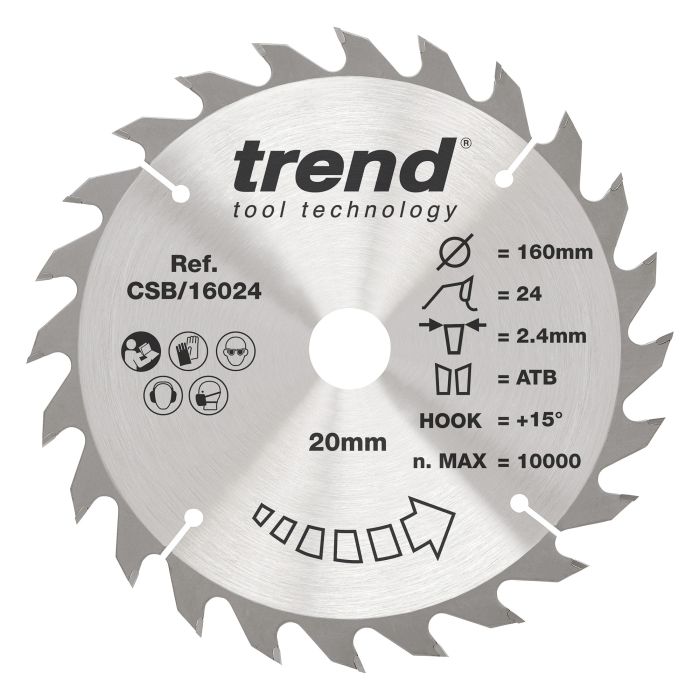 CSB/16024 - Trend Wood Circular Saw Blade 160mm x 20mm x 24T
